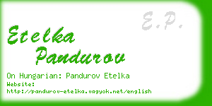 etelka pandurov business card